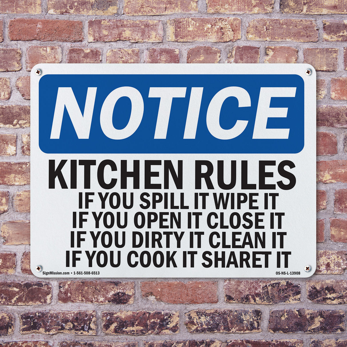 Kitchen Rules If You Spill It