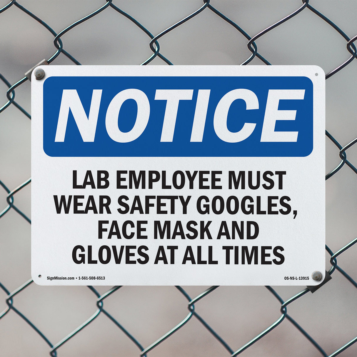 Lab Employees Must Wear Safety Goggles,