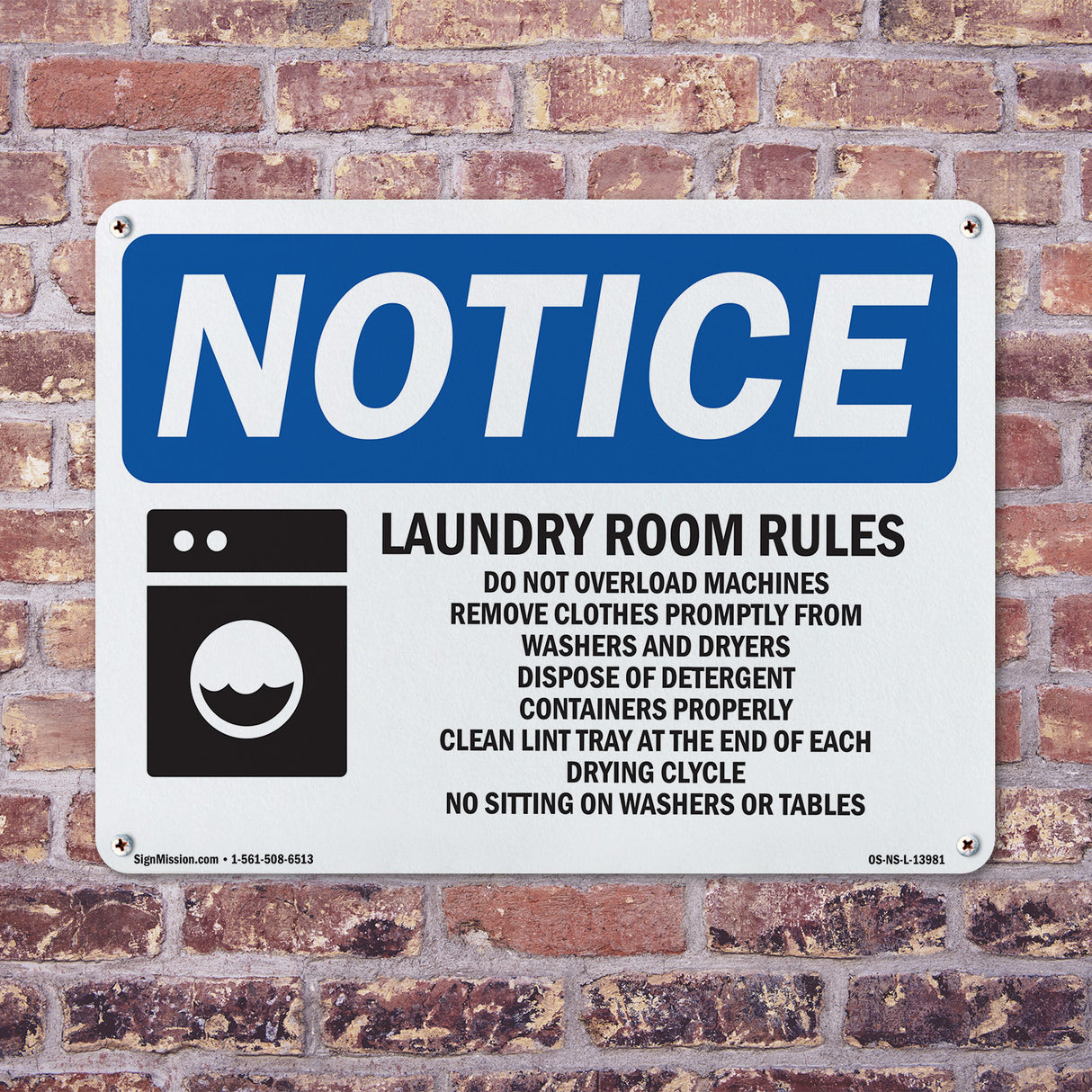 Laundry Room Rules Do Not Overload