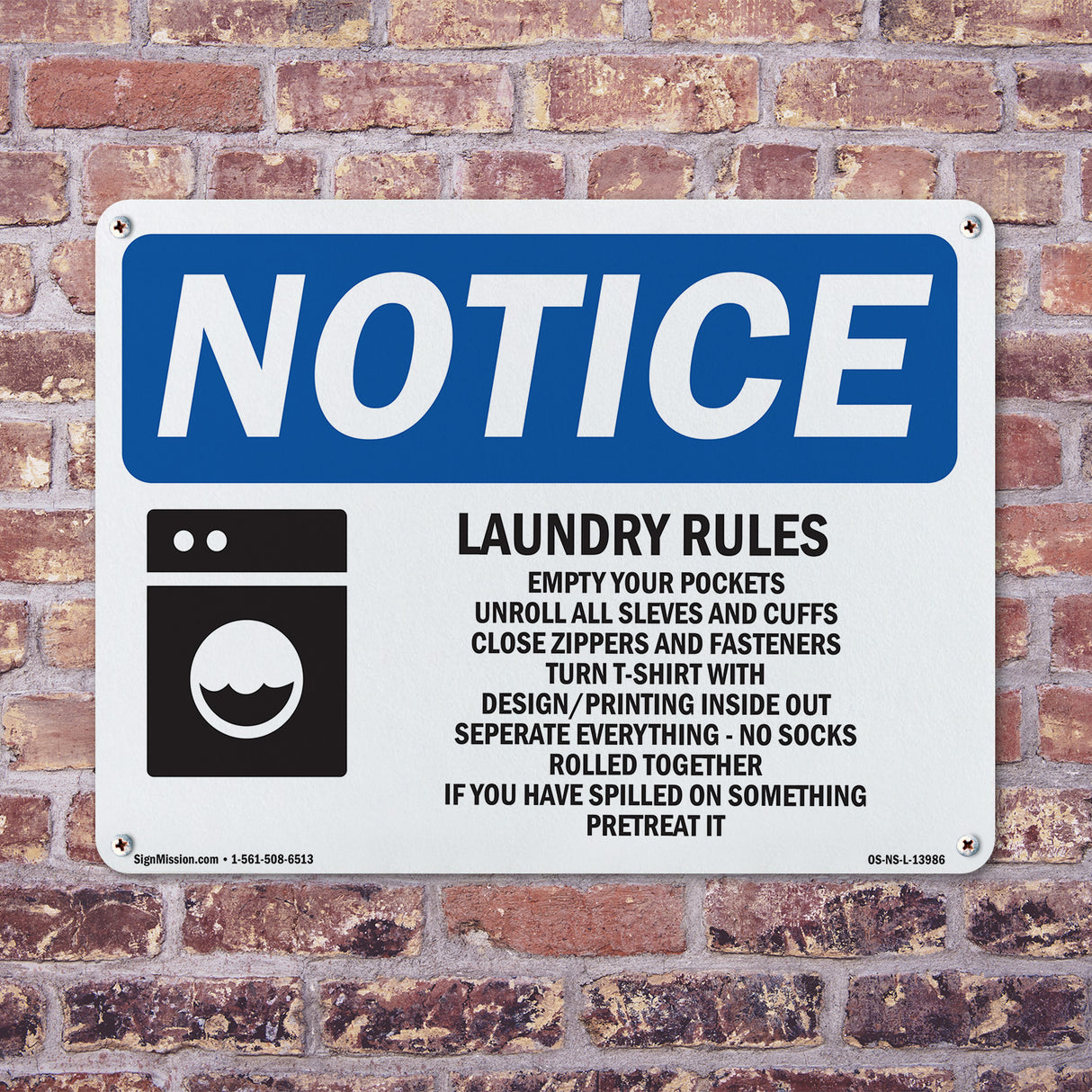 Laundry Rules Empty
