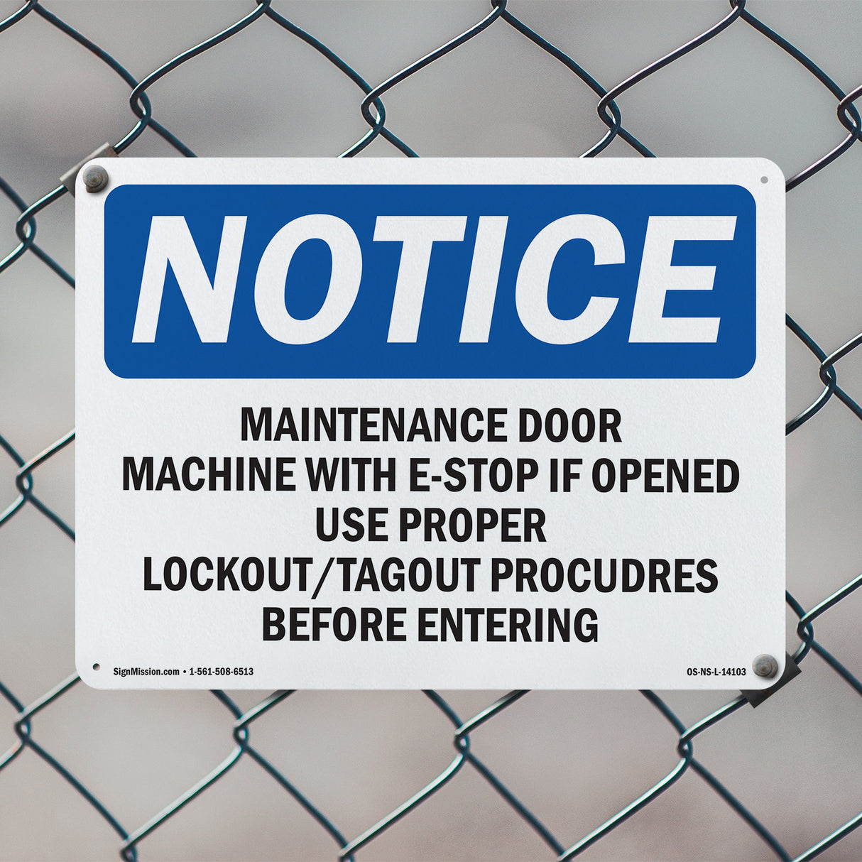 Maintenance Door Machine Will E-Stop If Sign