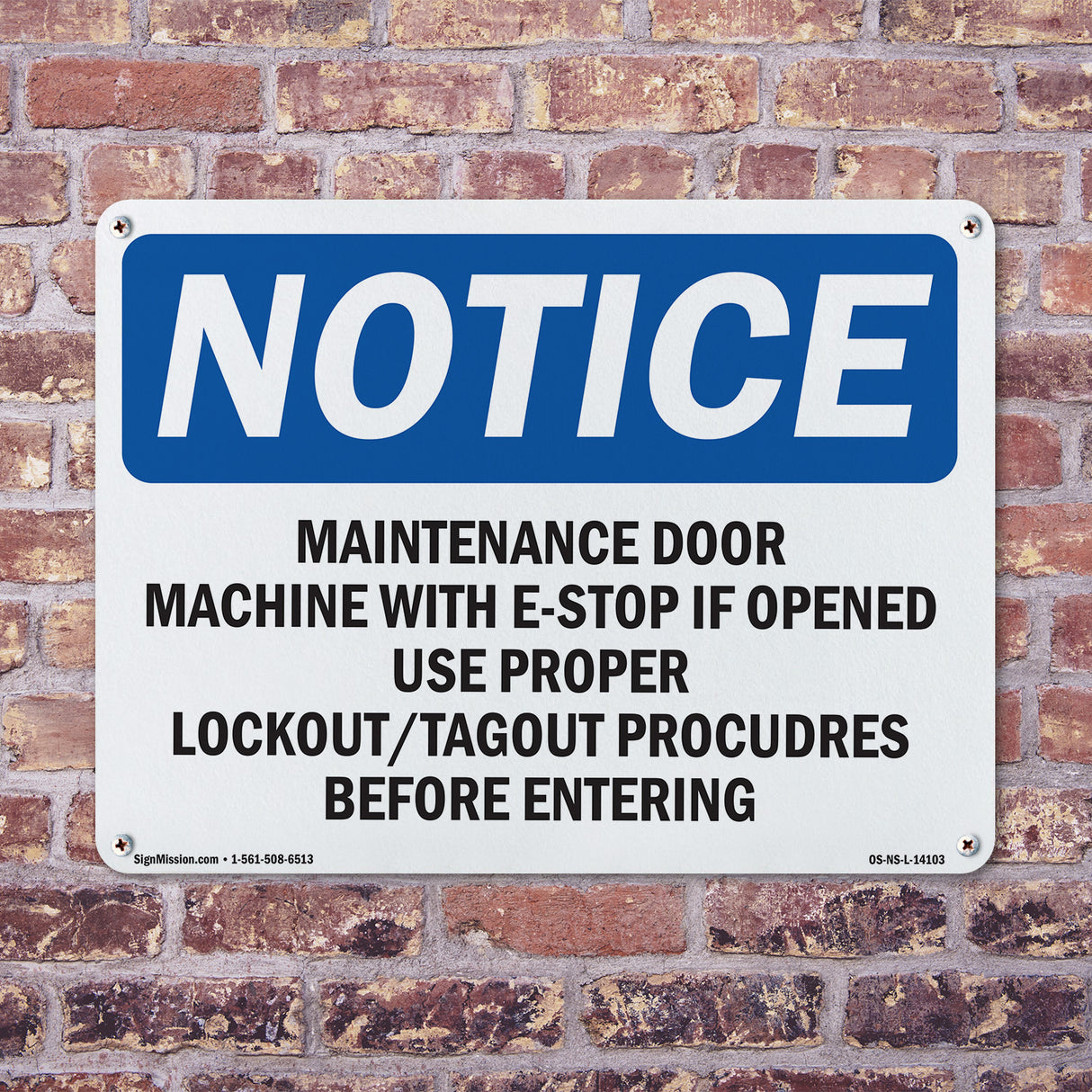 Maintenance Door Machine Will E-Stop If Sign