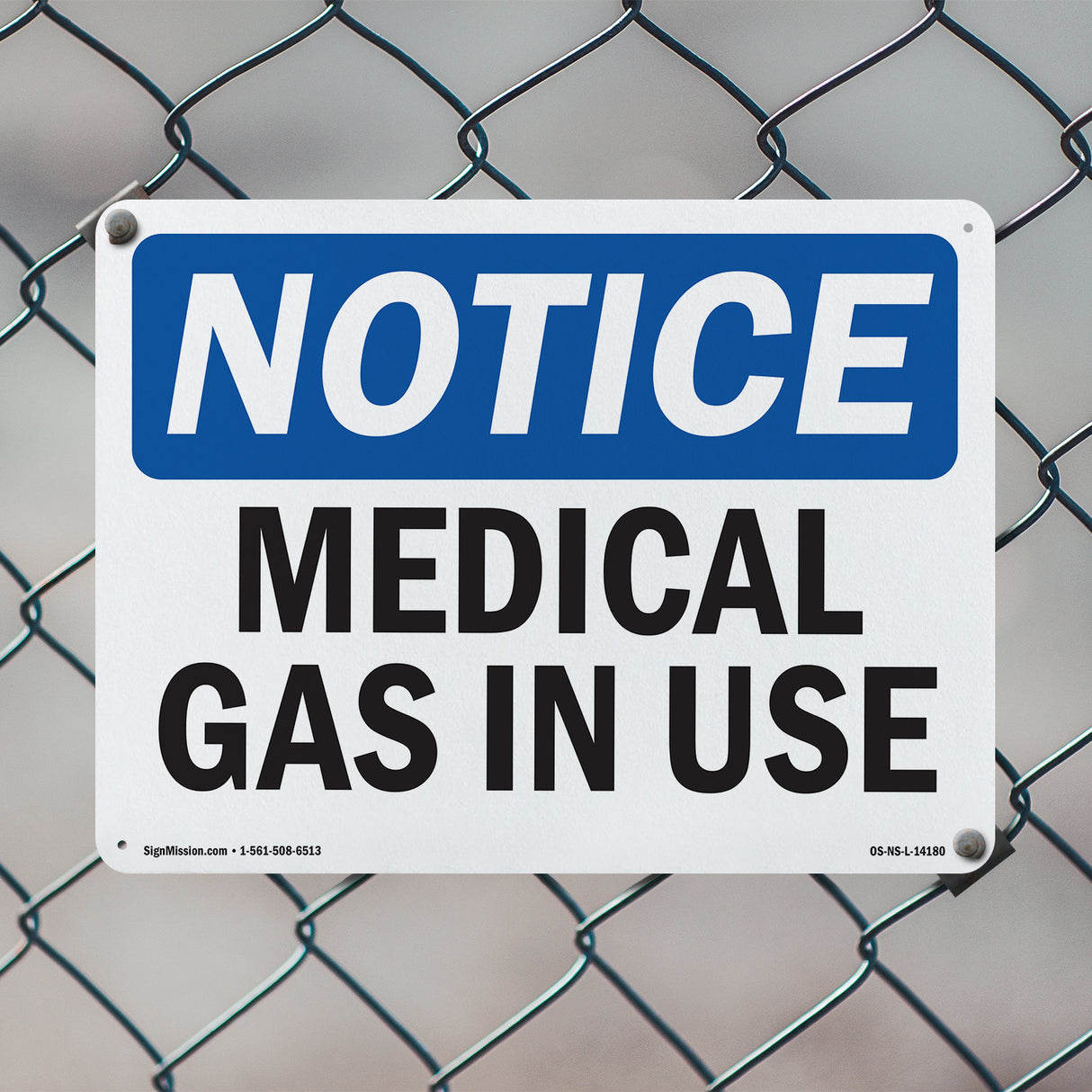 Medical Gas In Use Sign
