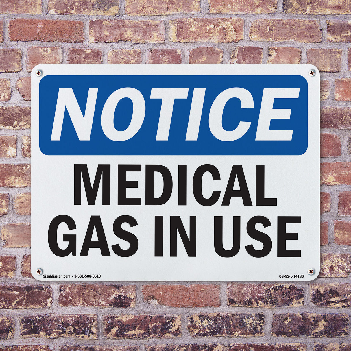 Medical Gas In Use Sign