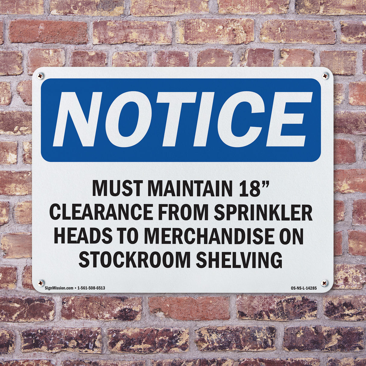 Must Maintain 18 Clearance From