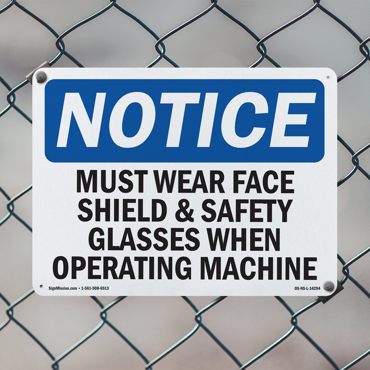 Must Wear Face Shield & Safety Glasses When