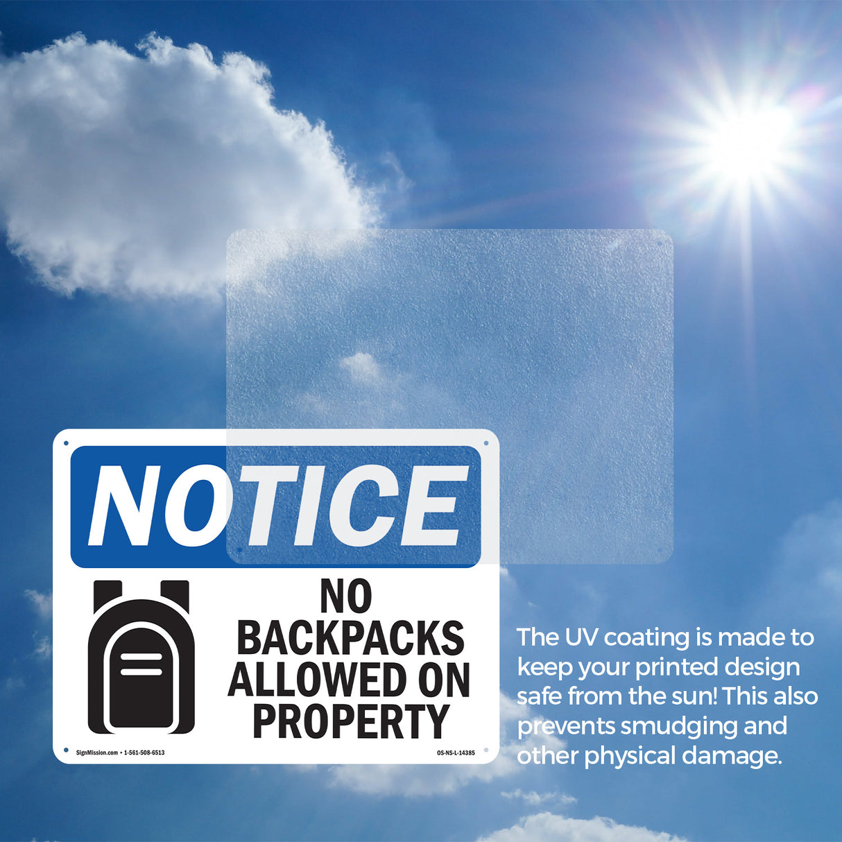 No Backpacks Allowed On Property
