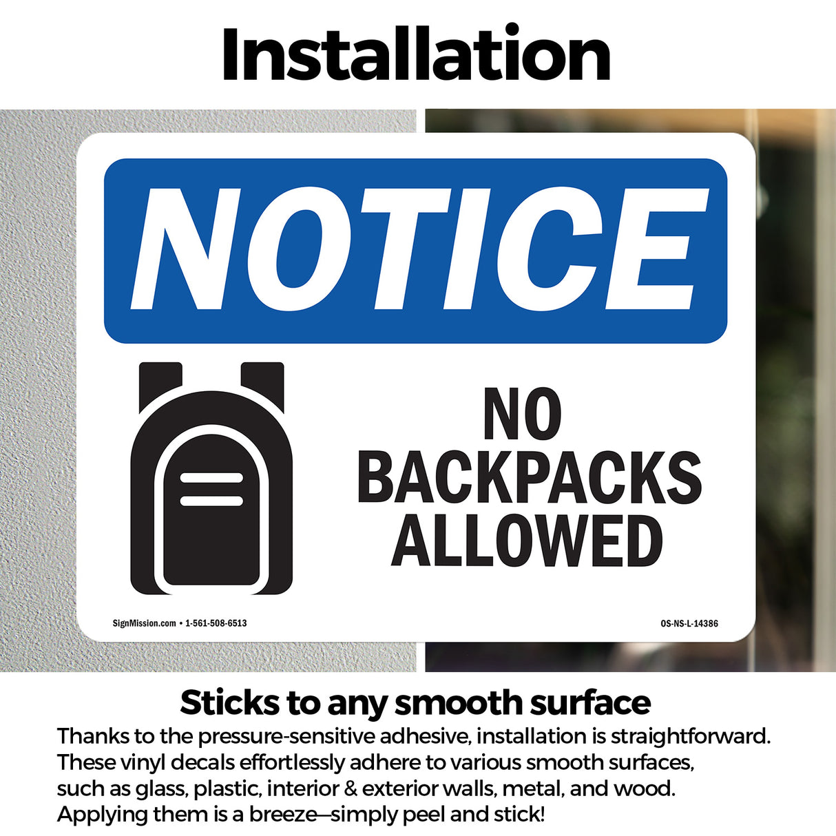 No Backpacks Allowed