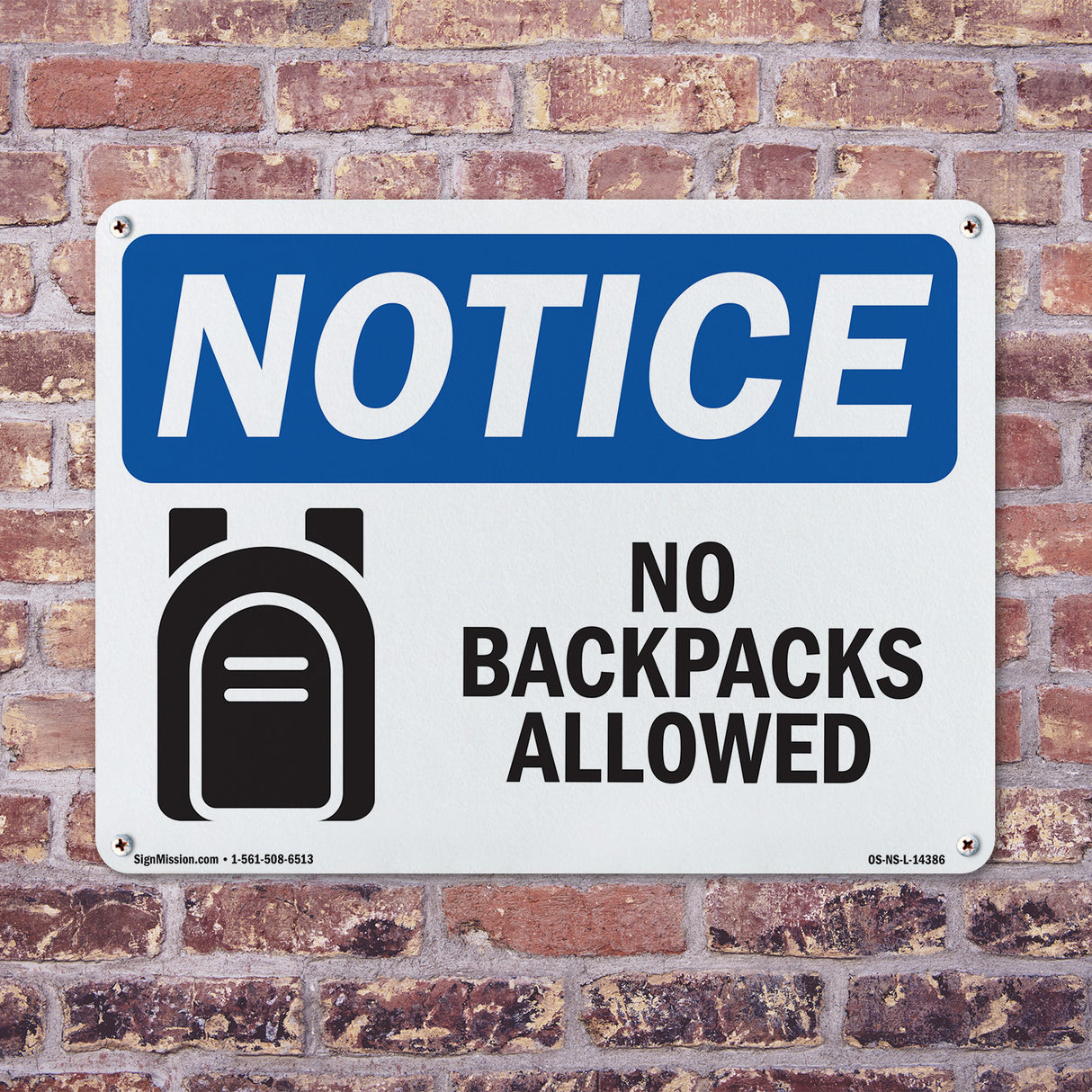 No Backpacks Allowed