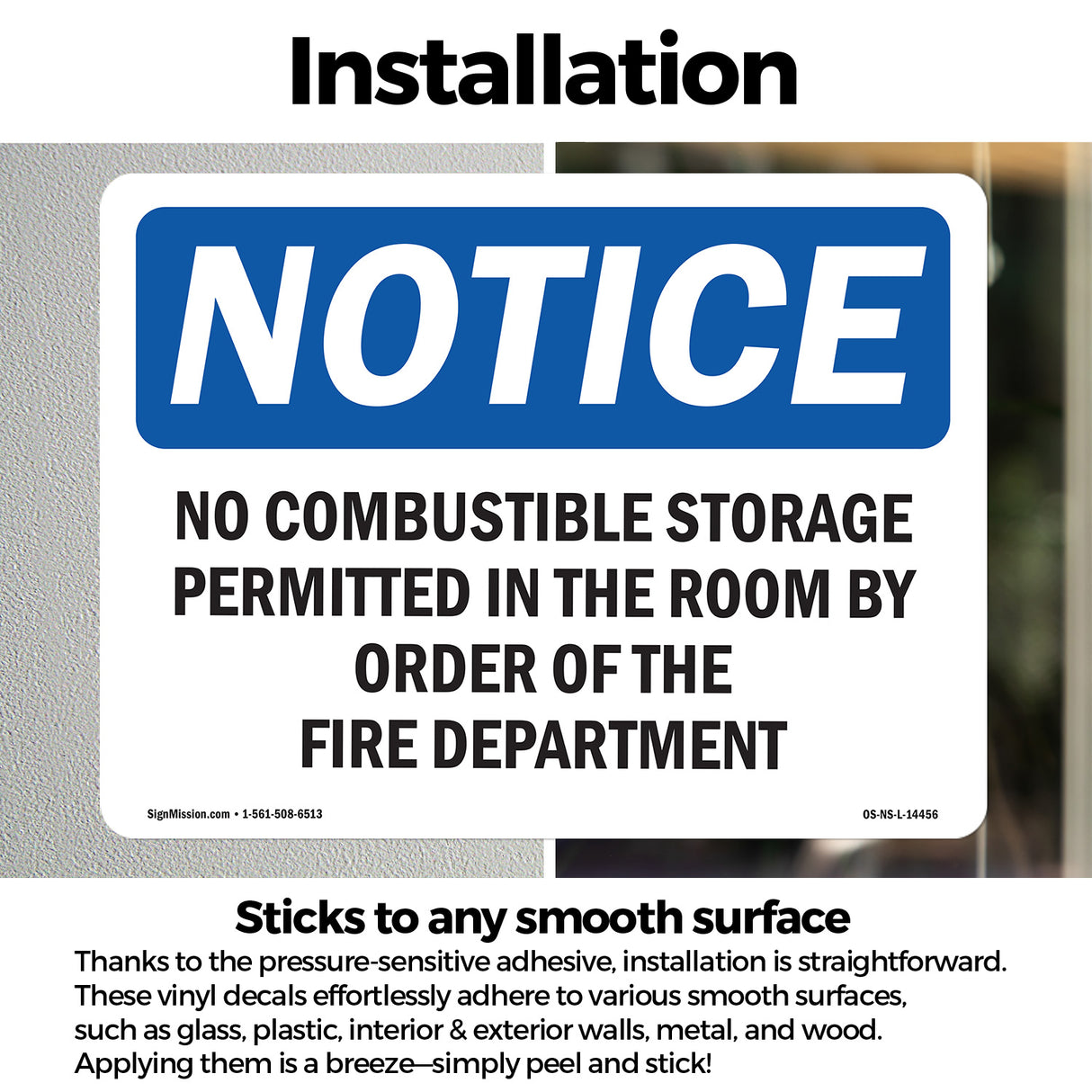 No Combustible Storage Permitted In This