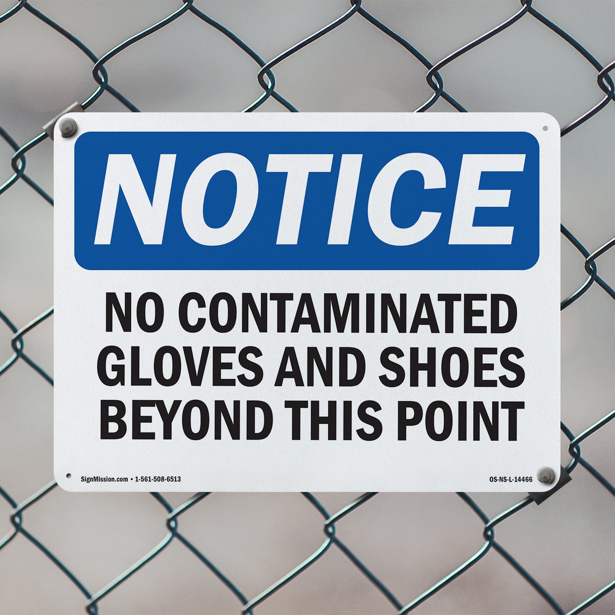 No Contaminated Gloves And Shoes Beyond This Point