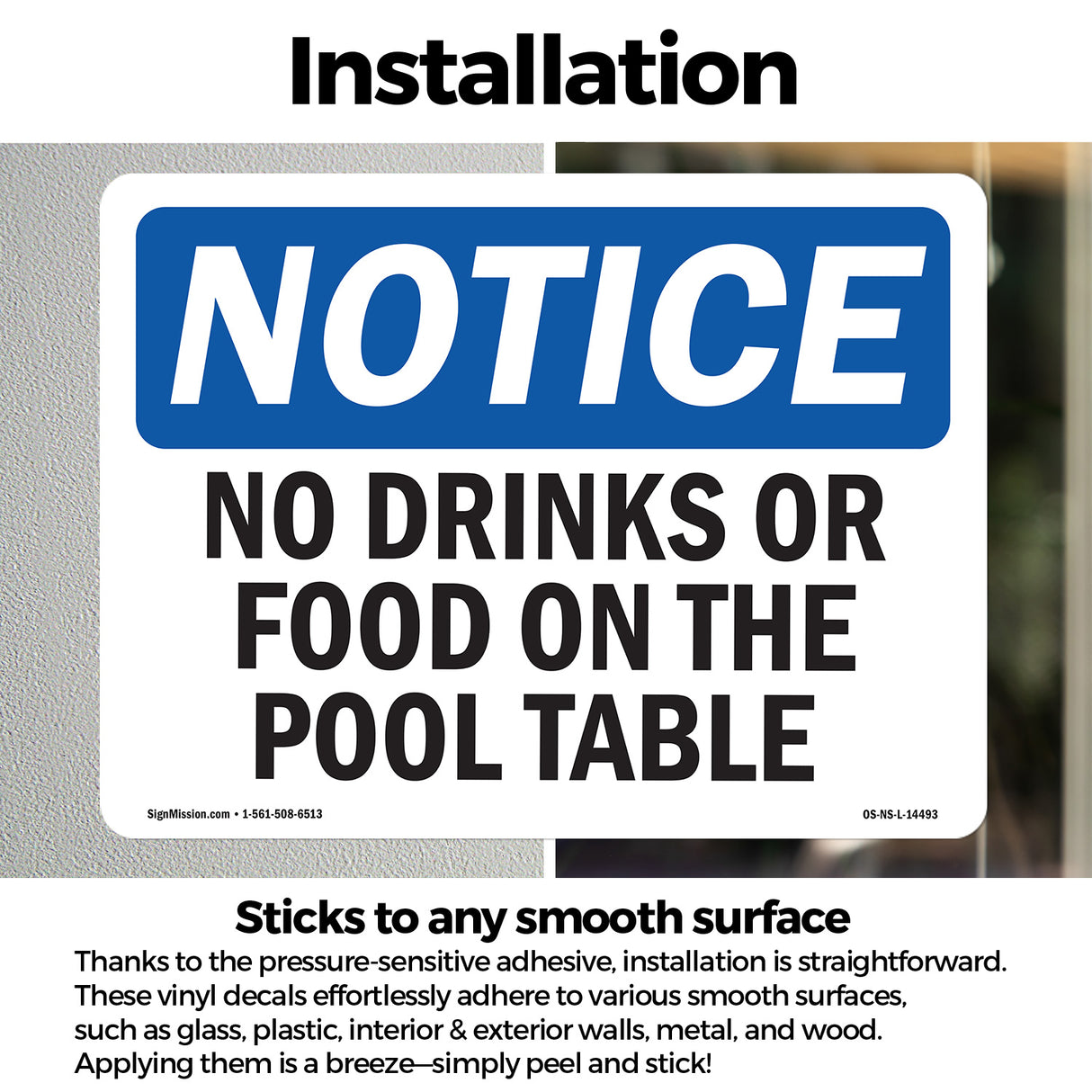 No Drinks Or Food On Pool Table