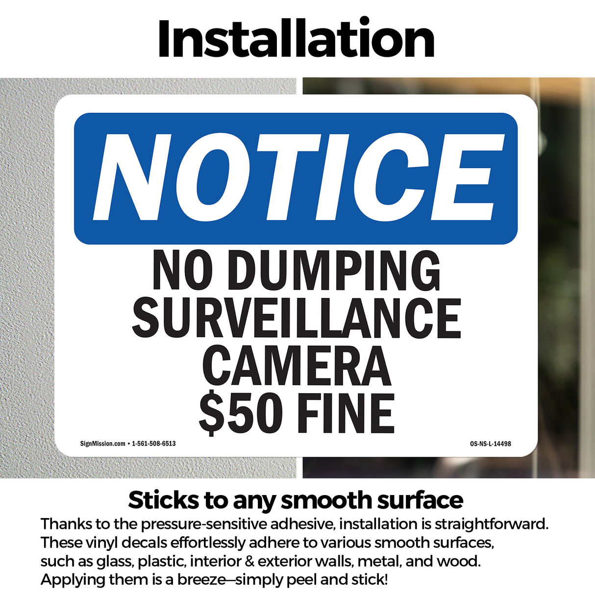 No Dumping Surveillance Camera $50 Fine