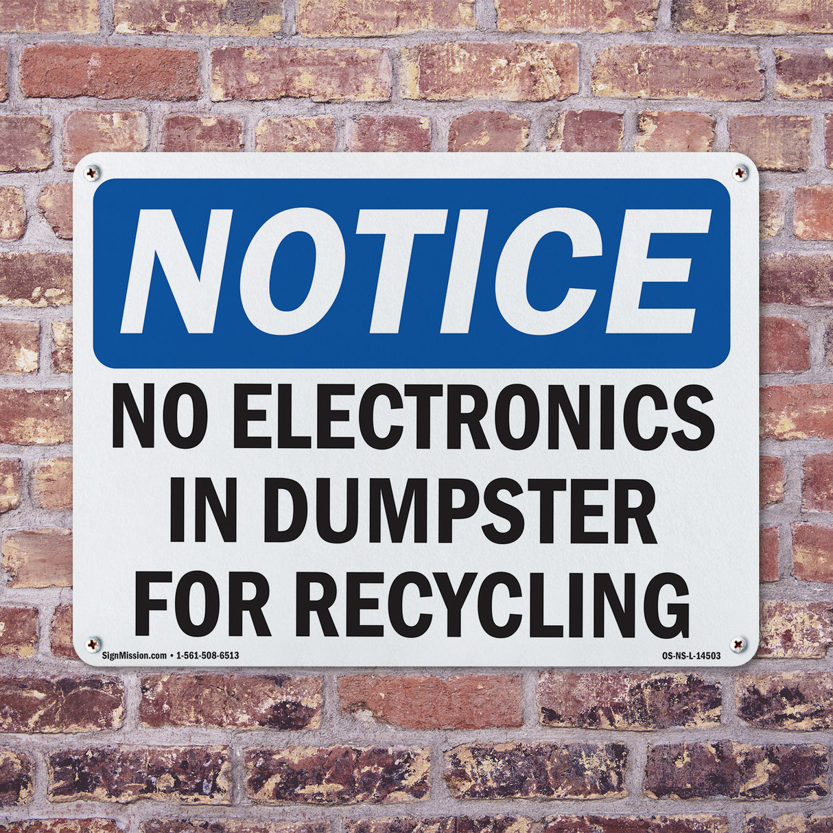 No Electronics In Dumpster For Recycling