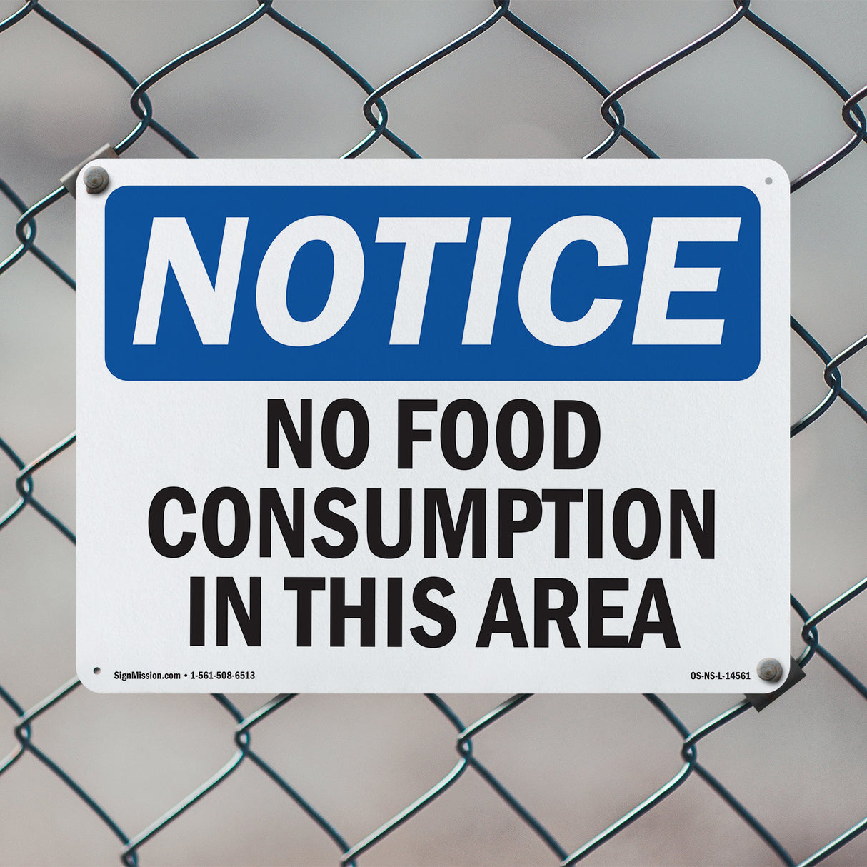 No Food Consumption In This Area