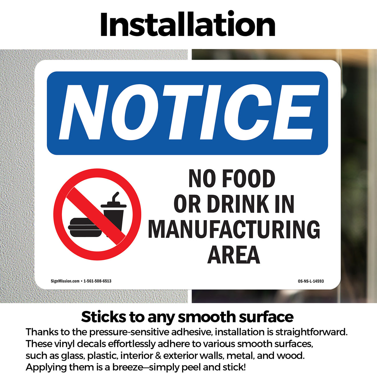 No Food Or Drink In Manufacturing Area