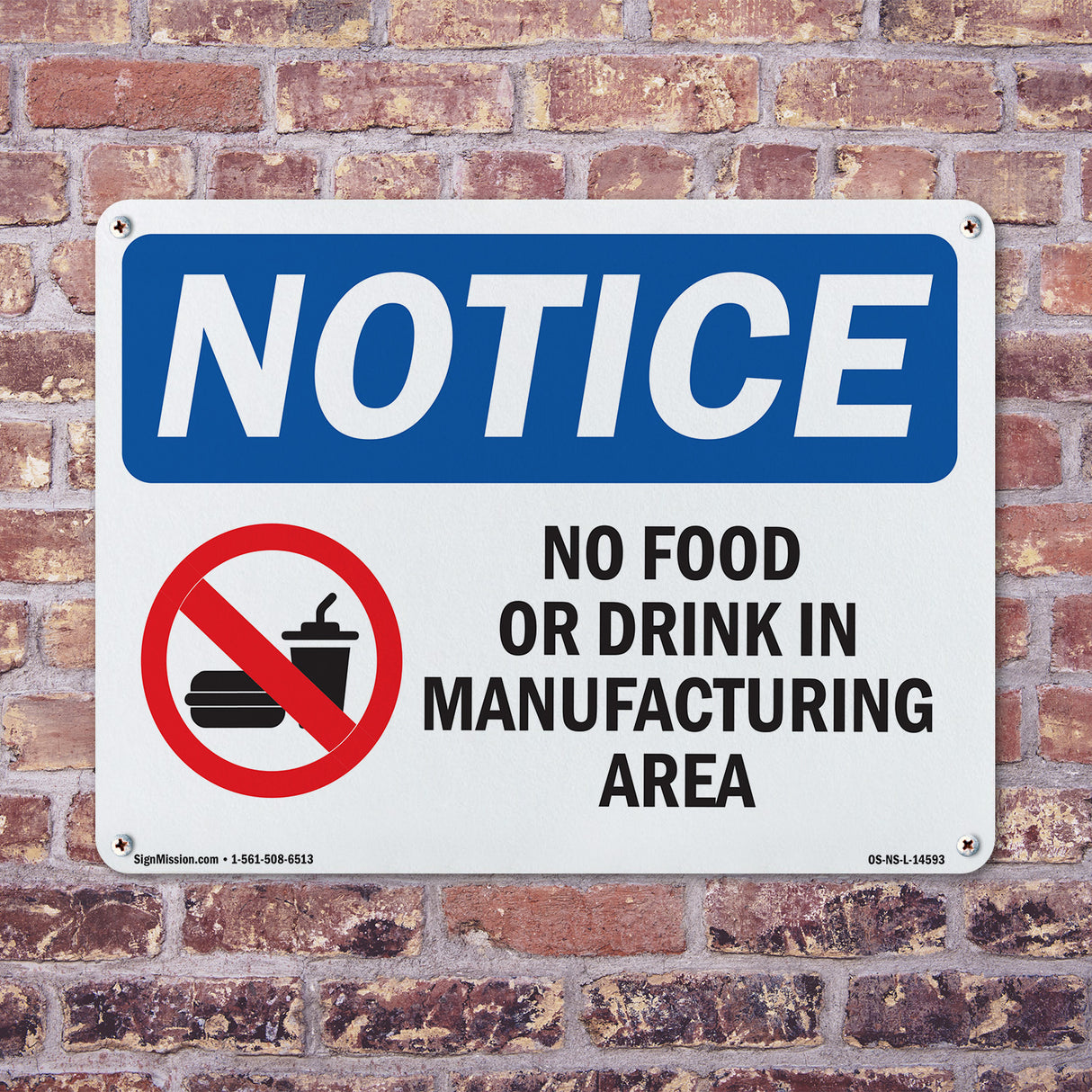No Food Or Drink In Manufacturing Area