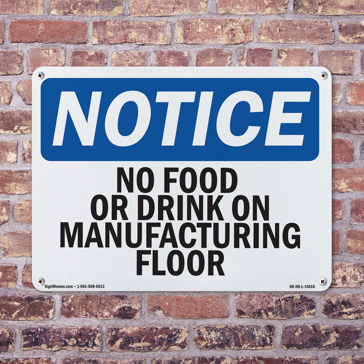 No Food Or Drinks On Manufacturing Floor
