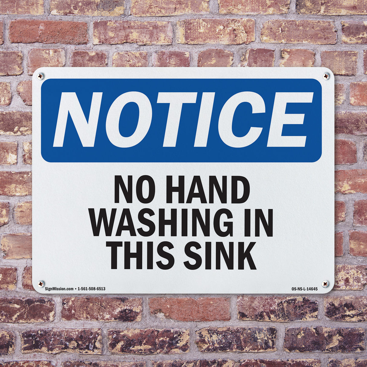 No Hand Washing In This Sink