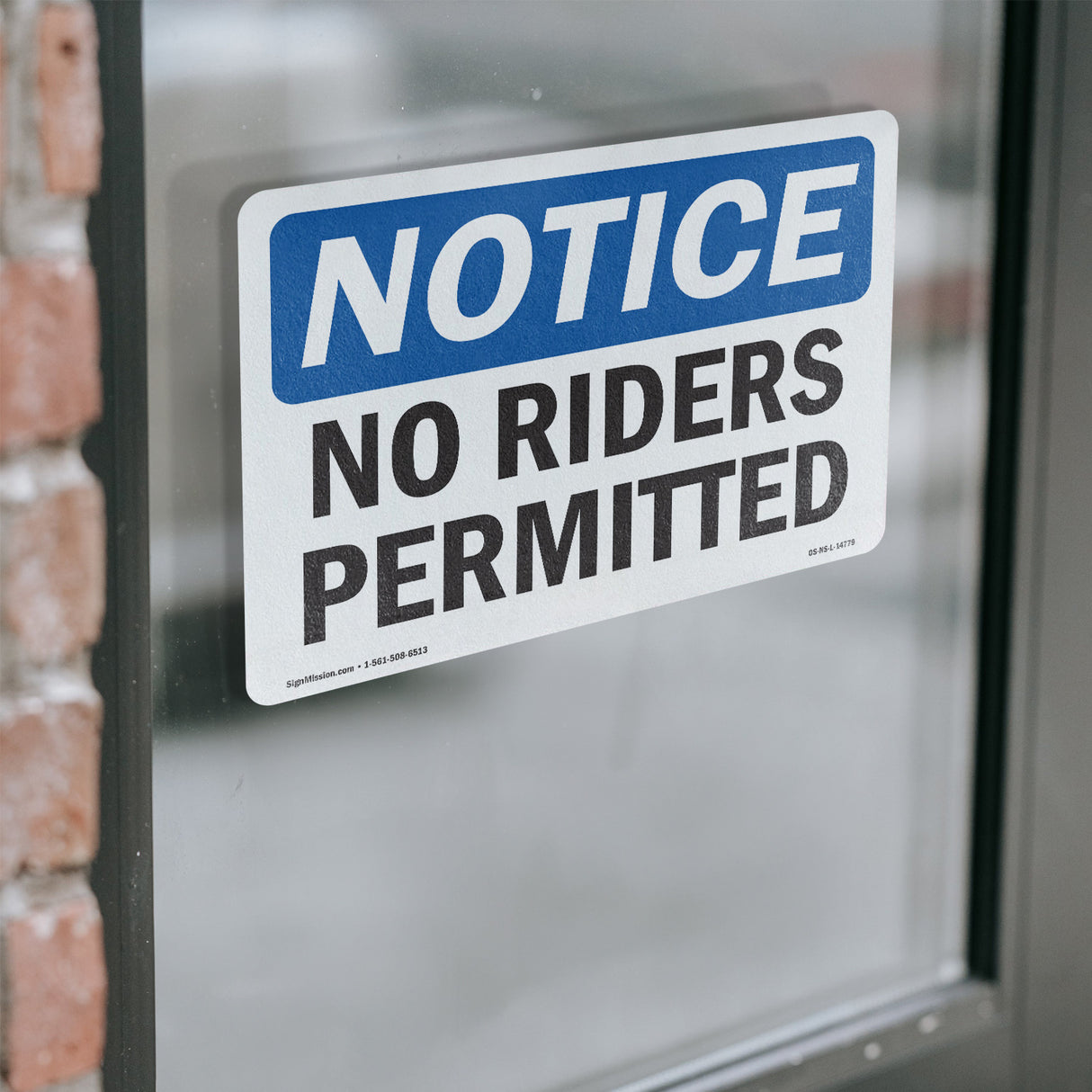 No Riders Permitted Sign