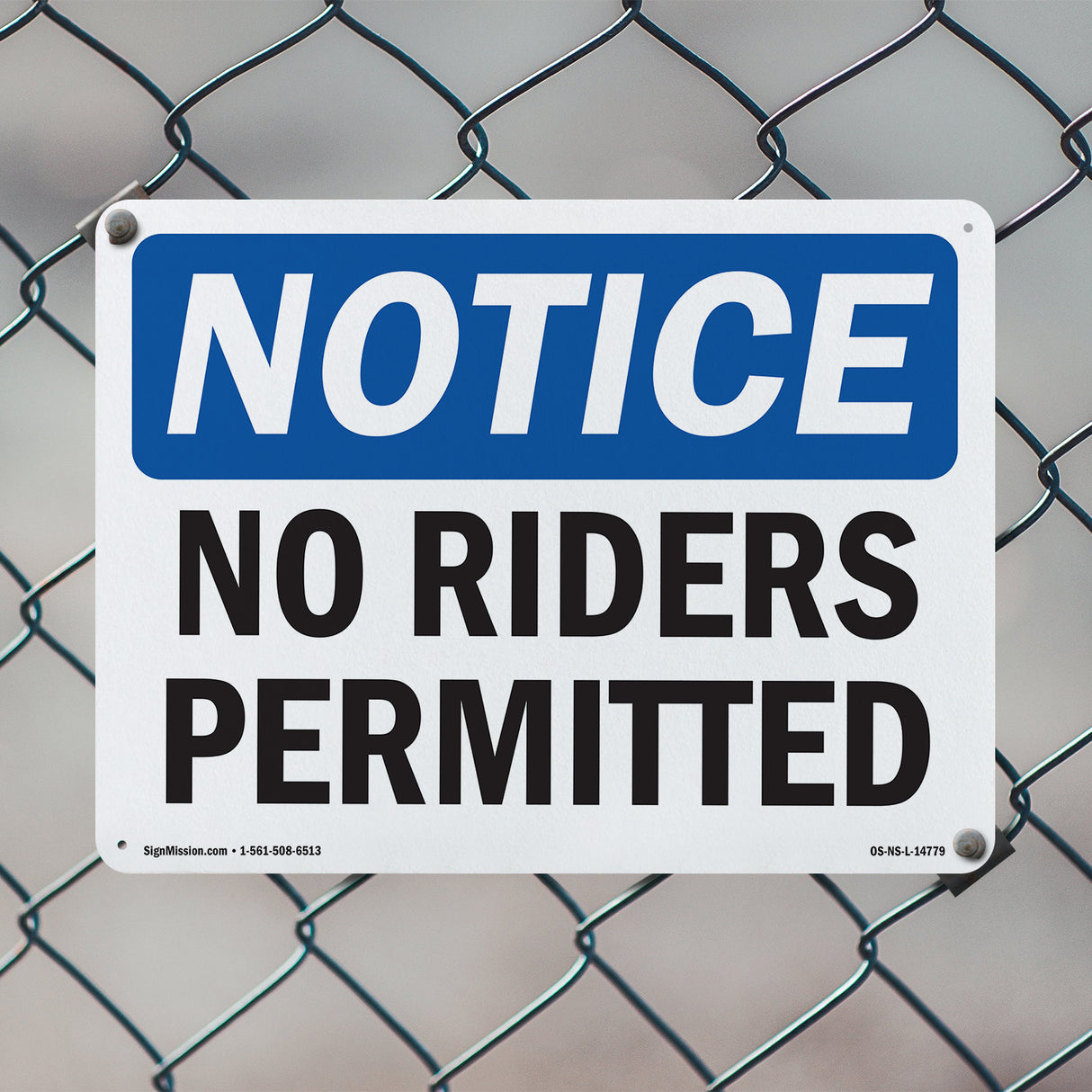 No Riders Permitted Sign