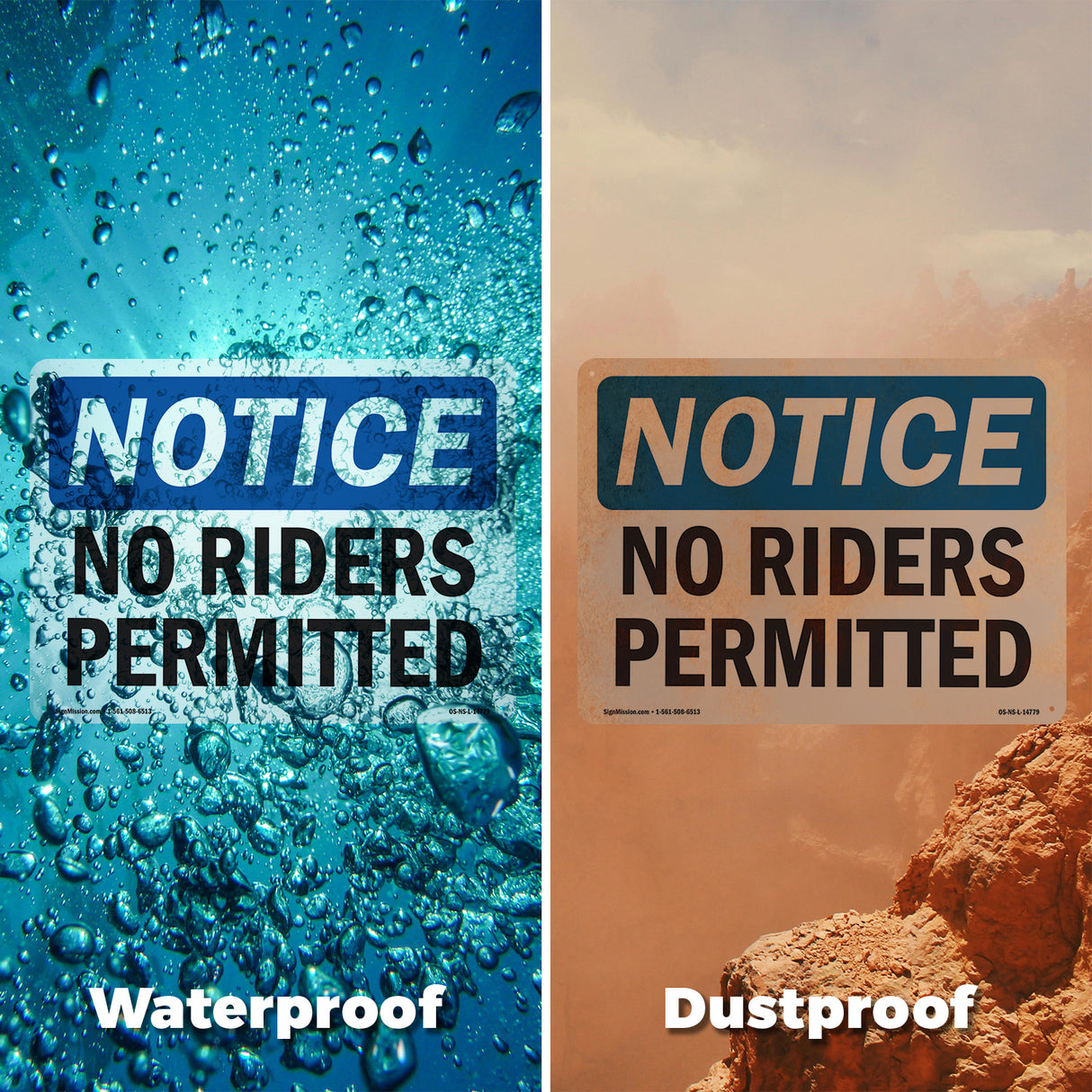 No Riders Permitted Sign
