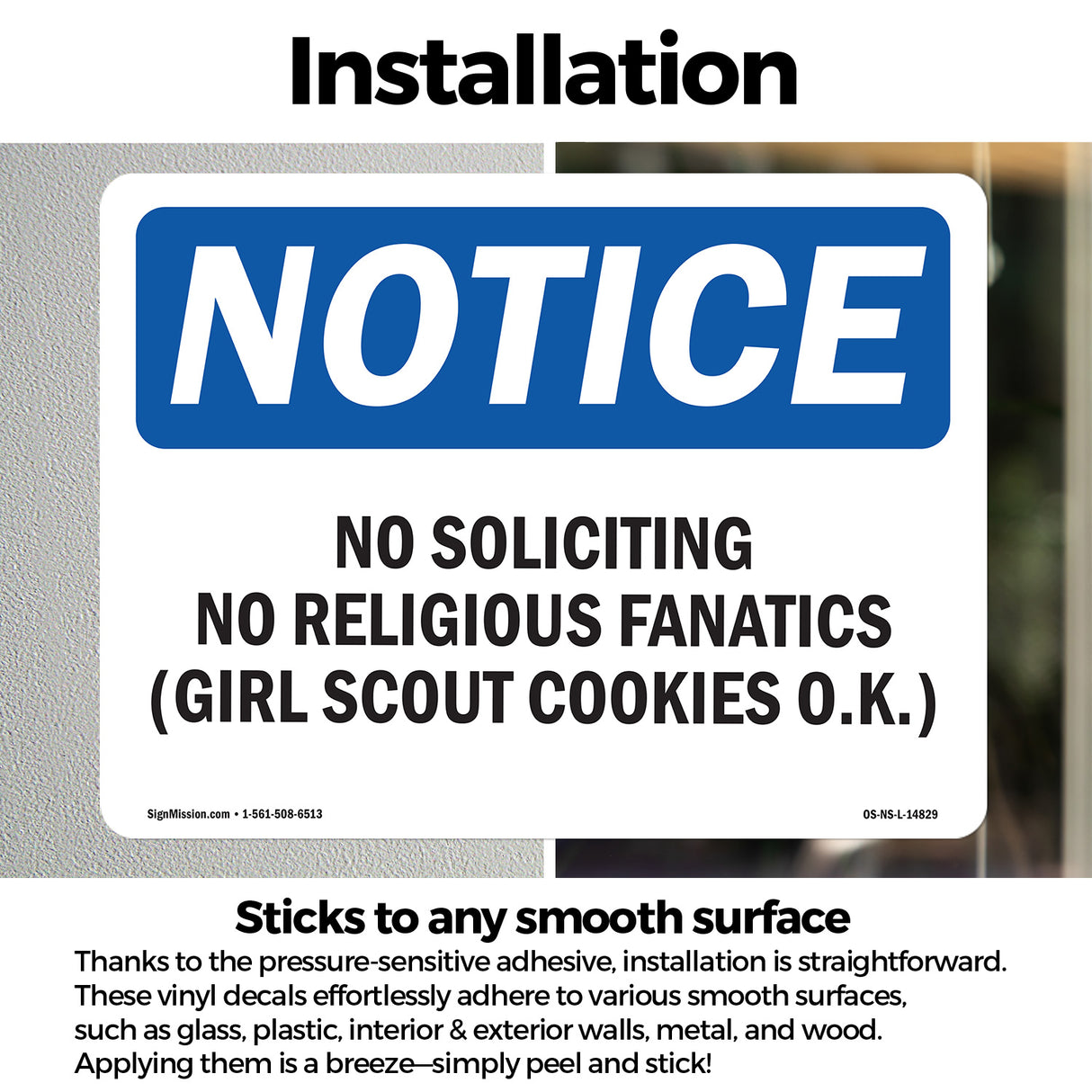 No Soliciting No Religious Fanatics (Girl