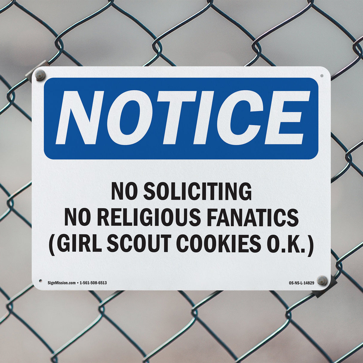 No Soliciting No Religious Fanatics (Girl
