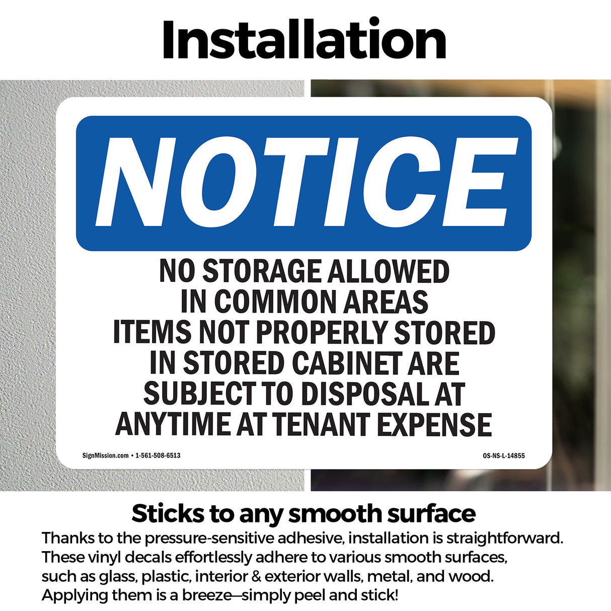 No Storage Allowed In Common Areas Items
