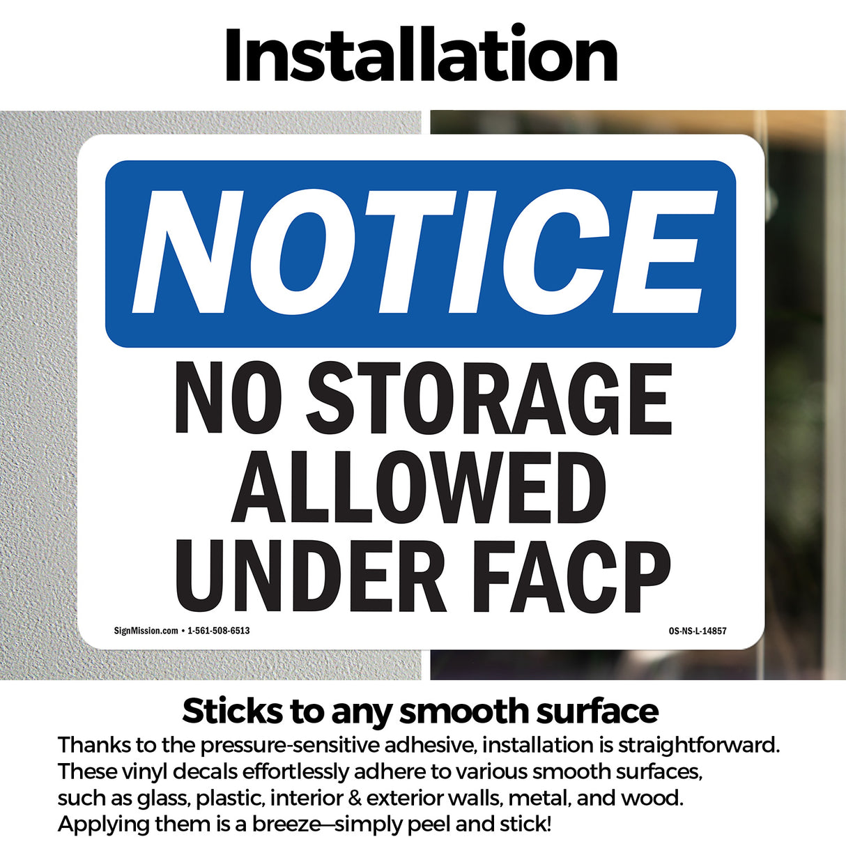 No Storage Allowed Under Facp
