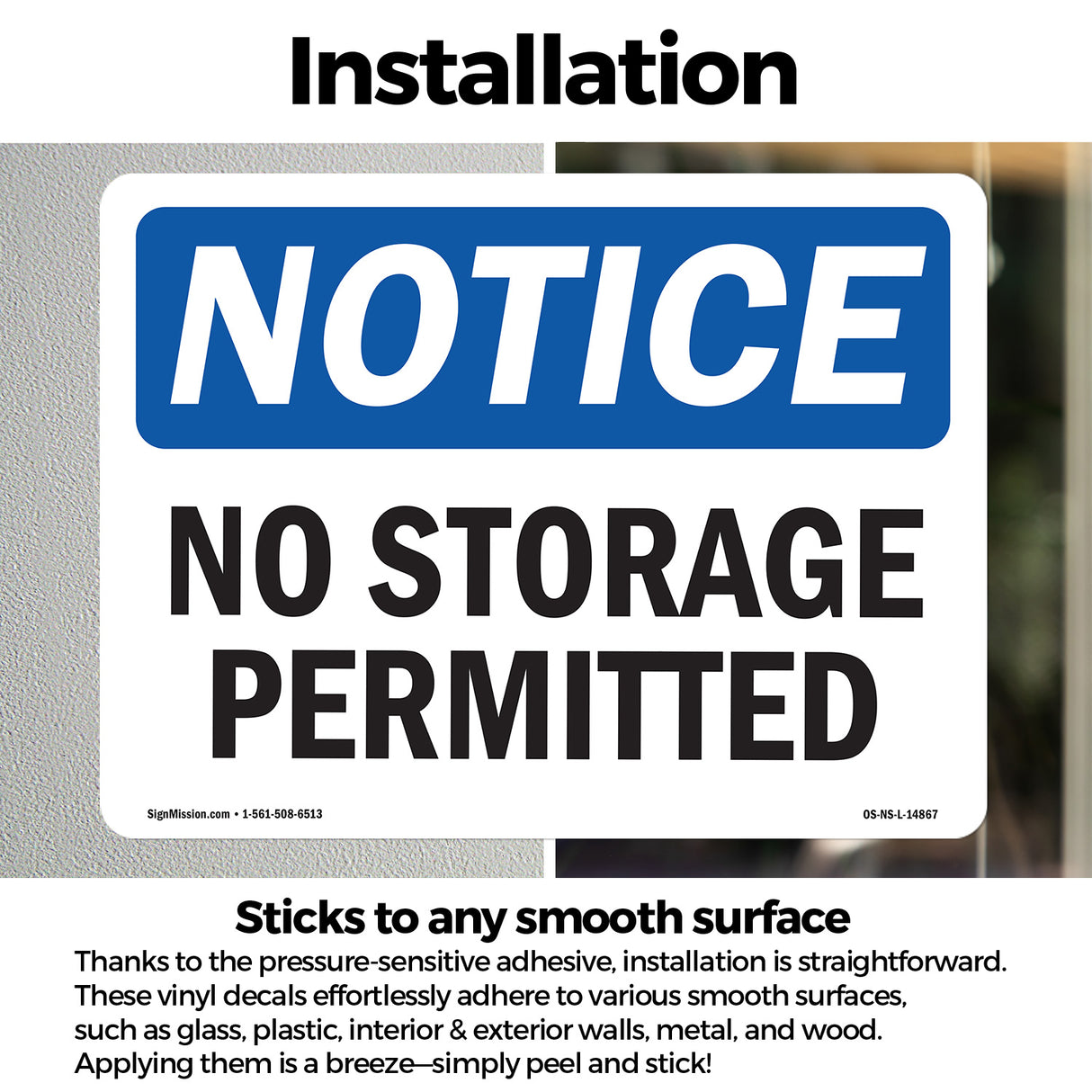 No Storage Permitted