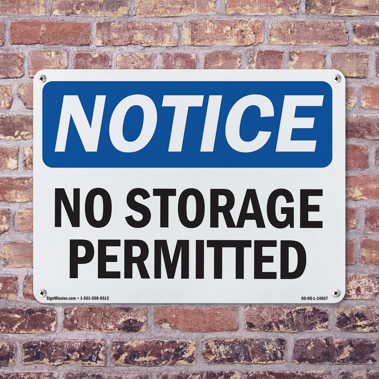 No Storage Permitted