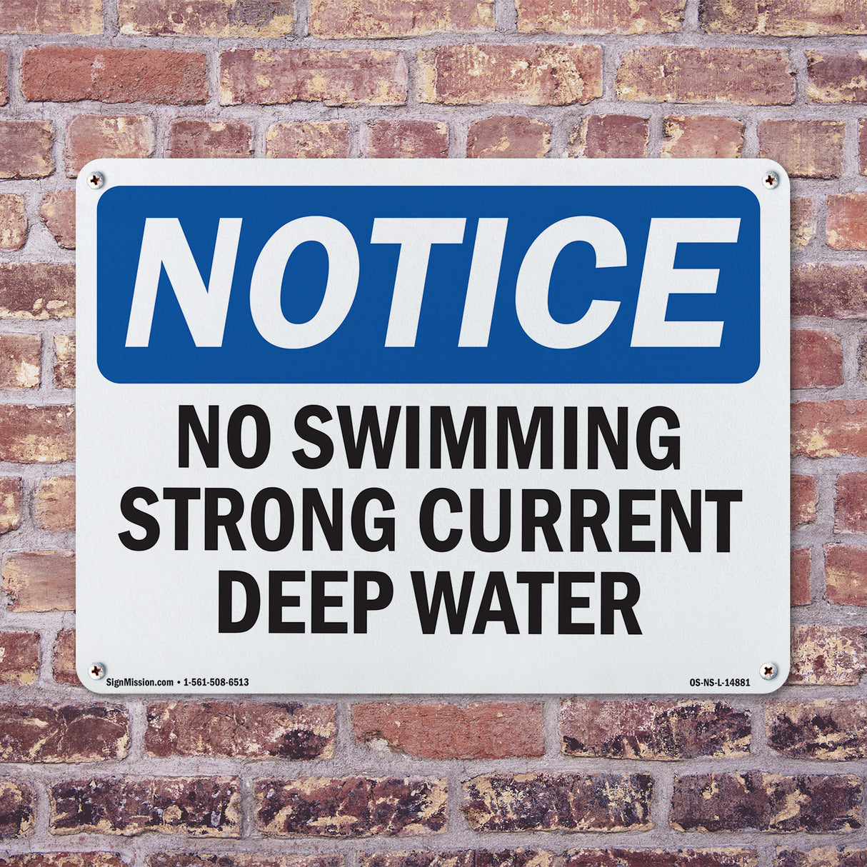 No Swimming Strong Current Deep Water