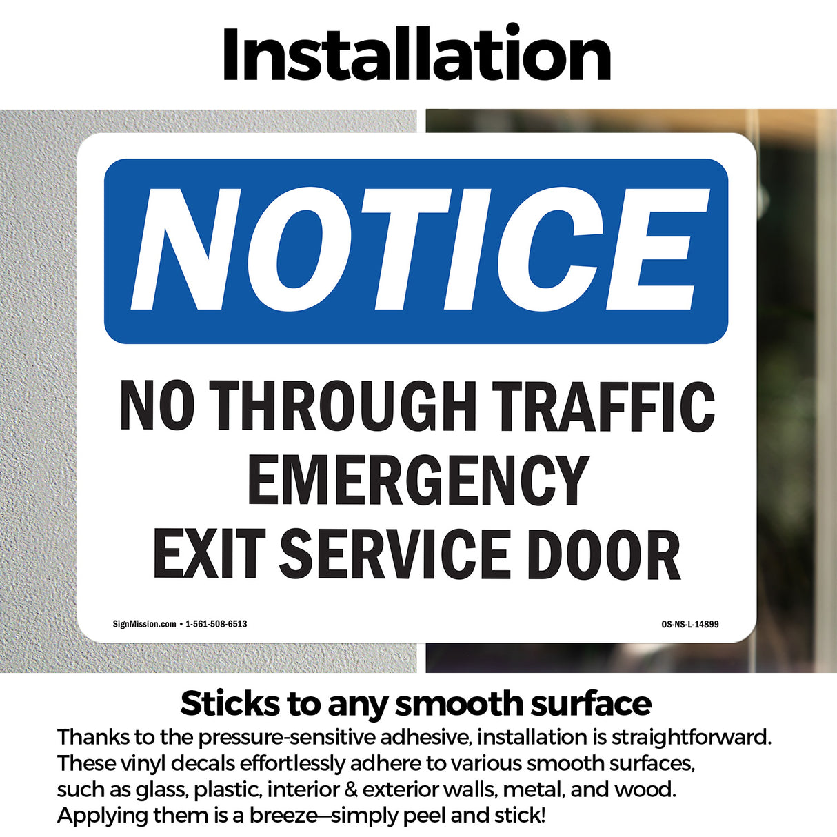 No Through Traffic Emergency Exit Service Door