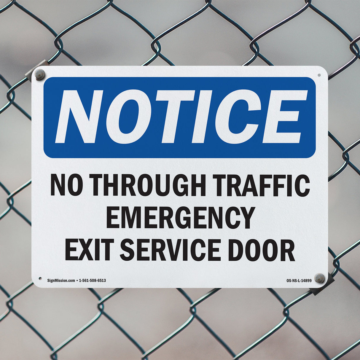 No Through Traffic Emergency Exit Service Door