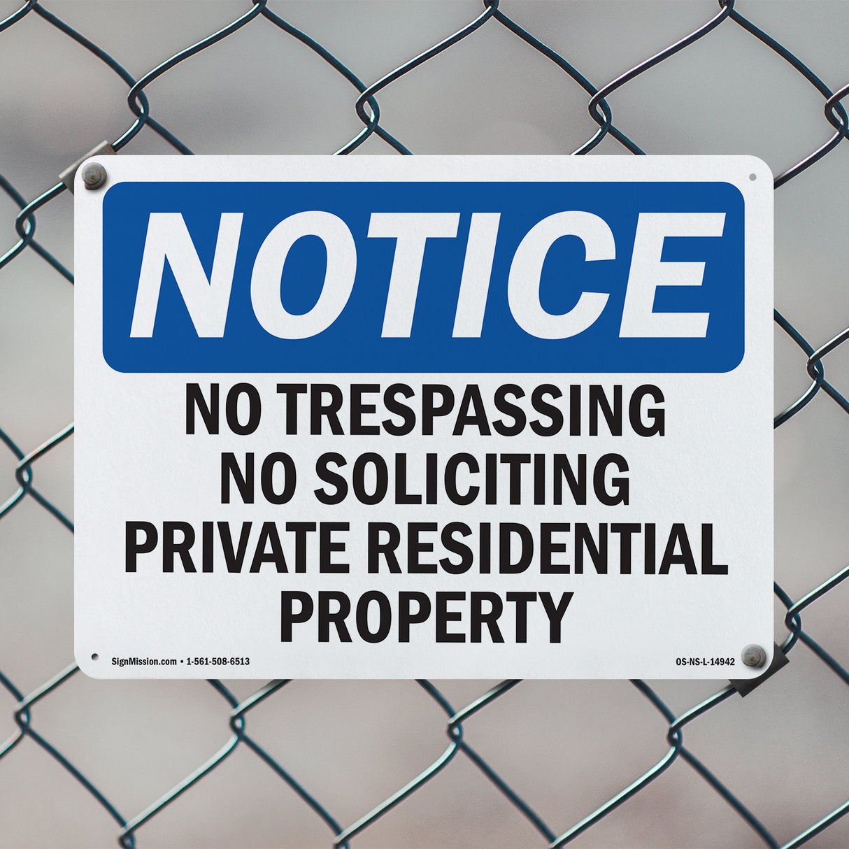 No Trespassing No Soliciting Private Residential