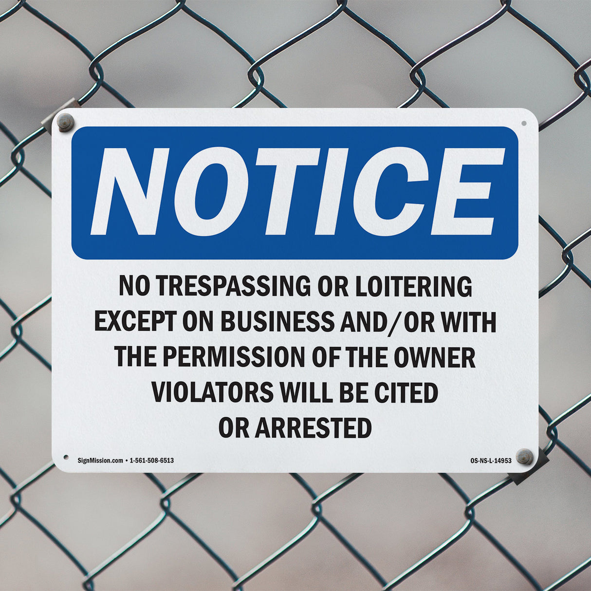 No Trespassing Or Loitering Except On Business