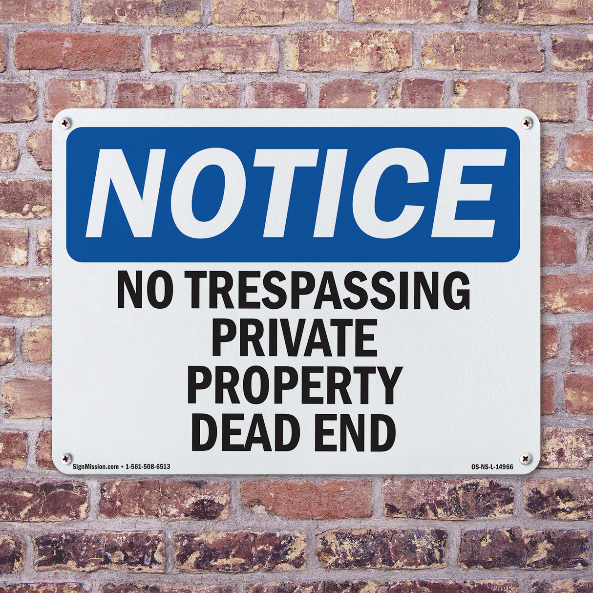 No Trespassing Private Property Dead End
