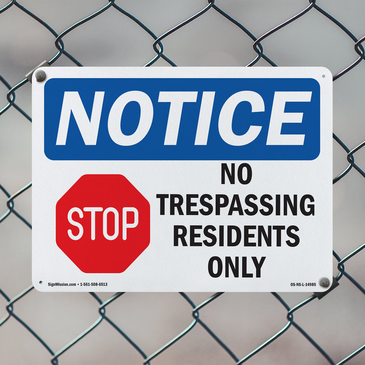 No Trespassing Residents Only