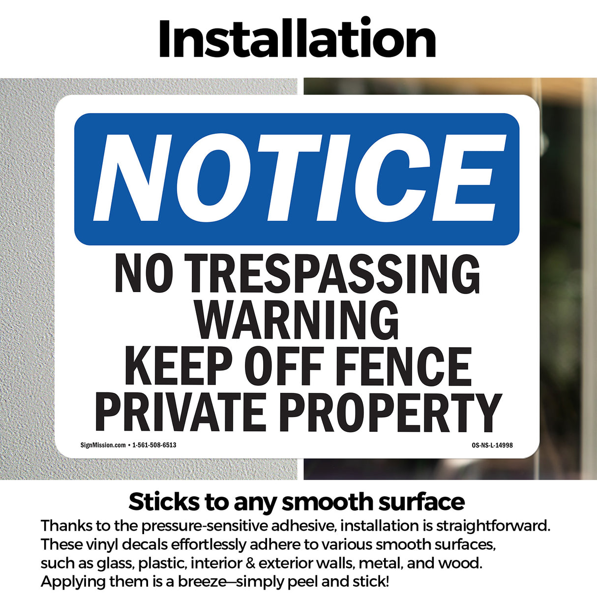 No Trespassing Warning Keep Off Fence Private