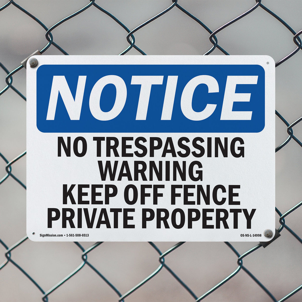 No Trespassing Warning Keep Off Fence Private