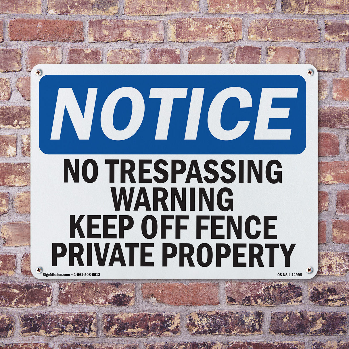 No Trespassing Warning Keep Off Fence Private