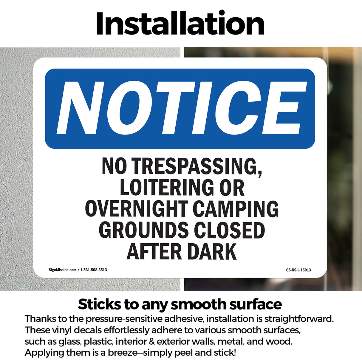 No Trespassing, Loitering Or Overnight Camping