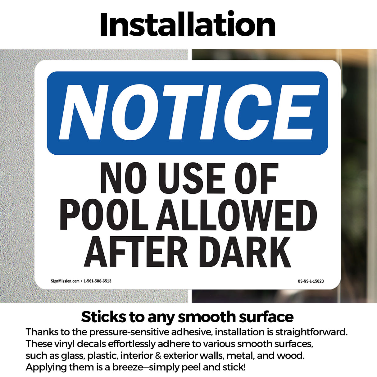 No Use Of Pool Allowed After Dark
