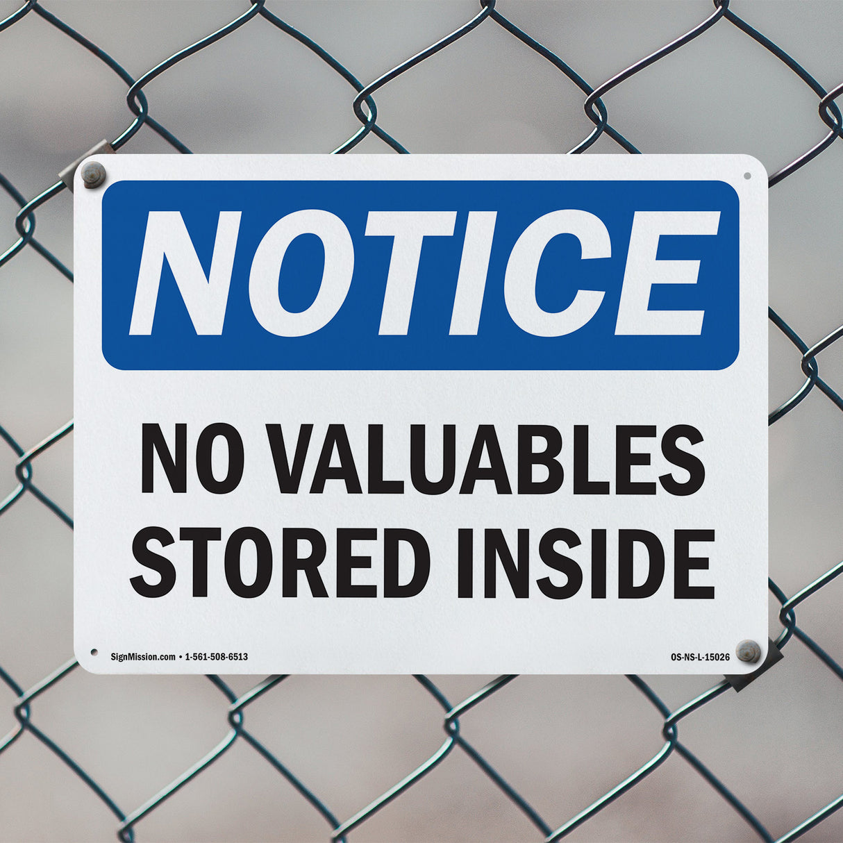 No Valuables Stored Inside