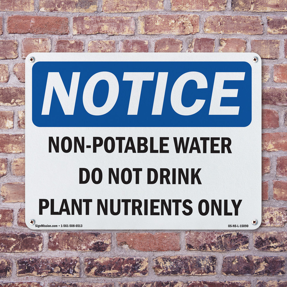 Non-Potable Water Do Not Drink Plant Nutrients