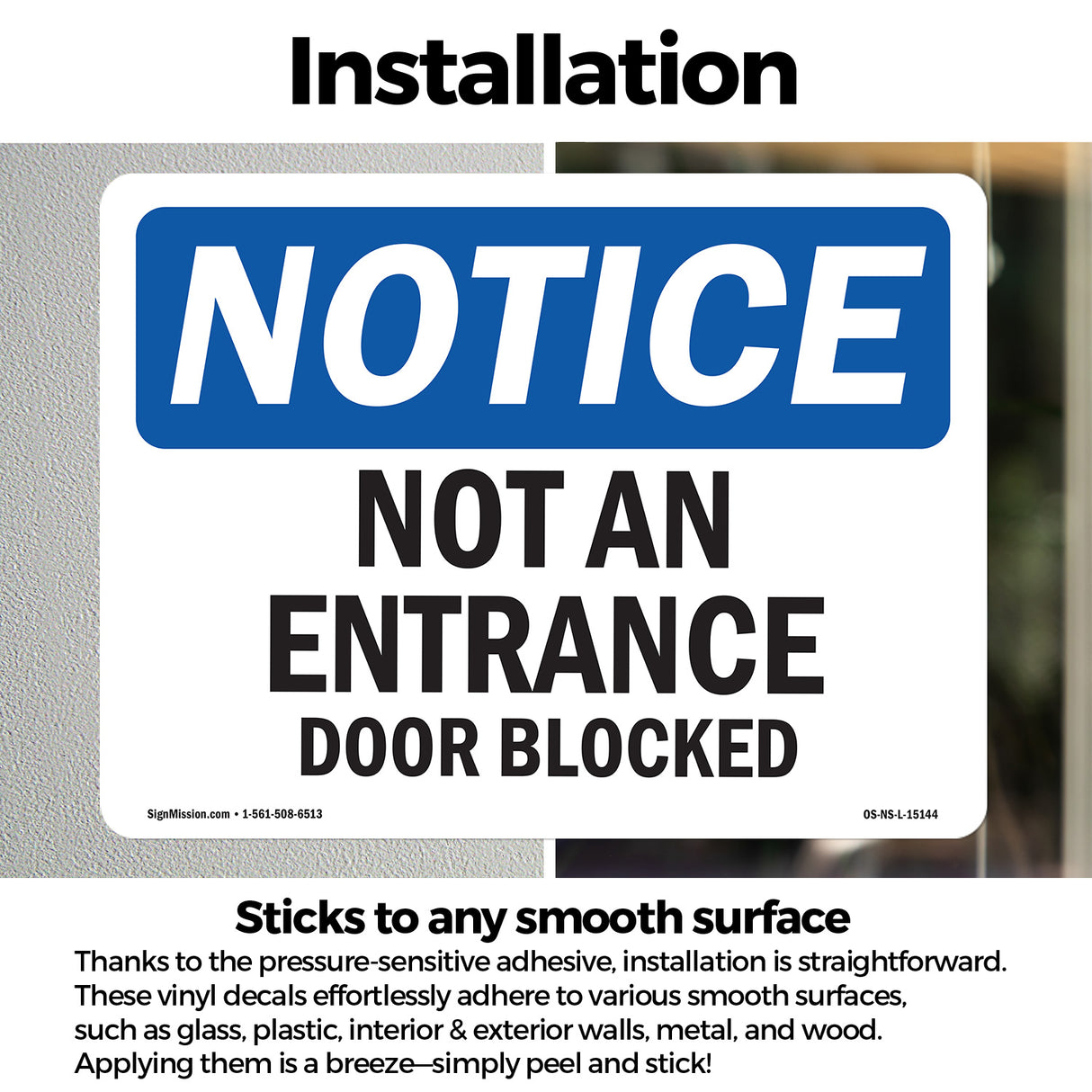 Not An Entrance Door Blocked Sign