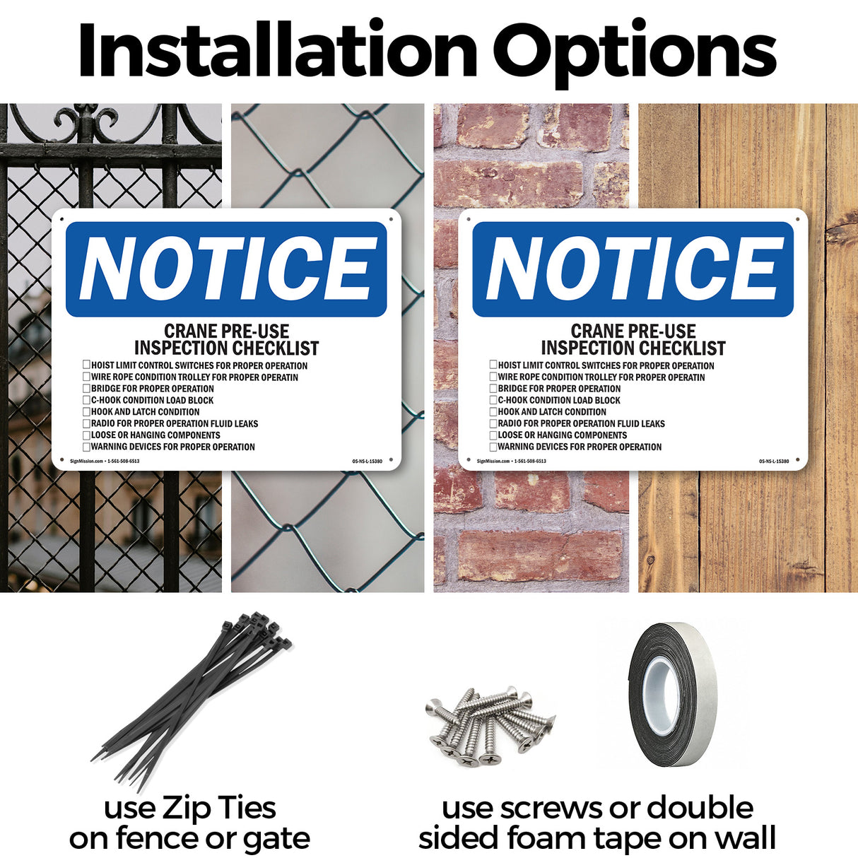 NOTICE Crane Pre-Use Inspection Checklist