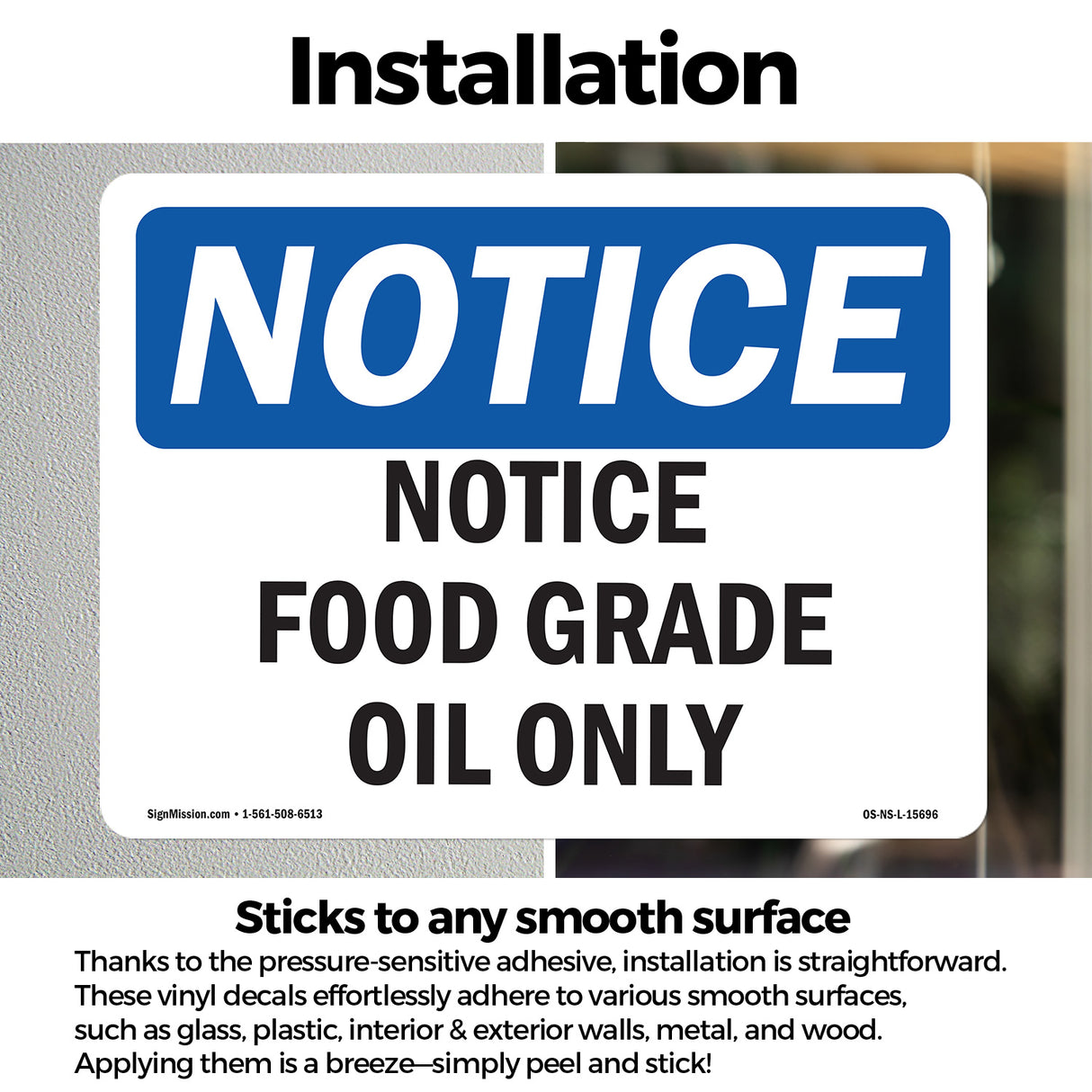 Notice Food Grade Oil Only