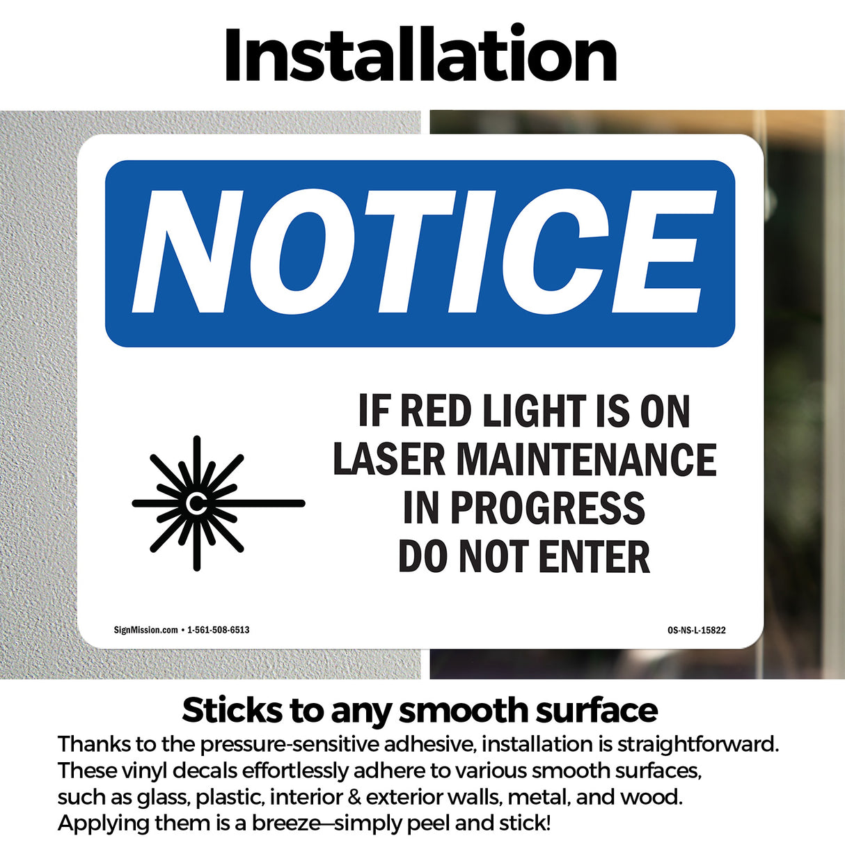 NOTICE If Red Light Is On Laser